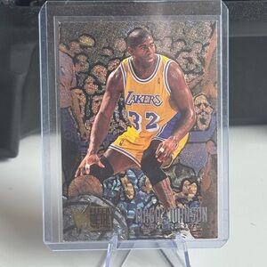 Magic Johnson 1996 Fleer Metal Skybox Card. Los Angeles lakers